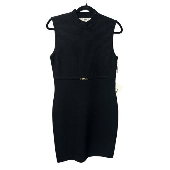 NWD St. John Collection by Marie Gray Black Wool Blend Sleeveless Dress Womens 6